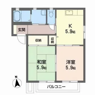 ラフォーレ南中央 C【2階】の間取り