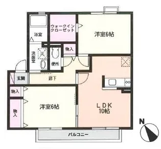 グリーンフィールドレジデンスB棟【1階】の間取り
