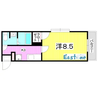 P.marks荒田(ピーマークス)【3階】の間取り