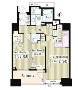 ザ・パークハウス四番町レジデンス【10階】の間取り