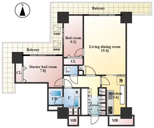 パシフィックロイヤルコート みなとみらいオーシャンタワー【20階】の間取り