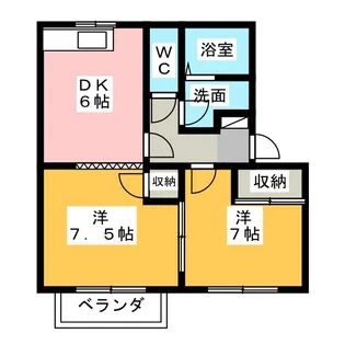 パインテラスA・B・C【1階】の間取り