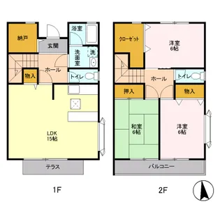 神奈川県横浜市都筑区荏田南2【一戸建】の間取り