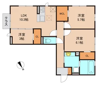 千葉県市川市妙典3【アパート】の間取り