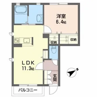 シャーメゾンコトンA【1階】の間取り