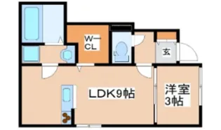 オーシャンコート北今宿【1階】の間取り
