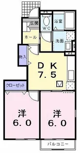 シャトゥ・デ・レ・シエ-ル【1階】の間取り