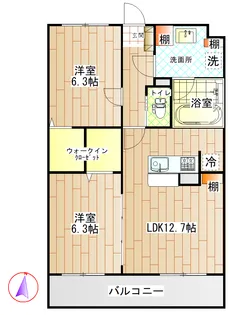 Lusora Osato【2階】の間取り