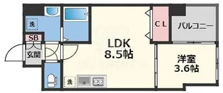 HS梅田EAST【14階】の間取り