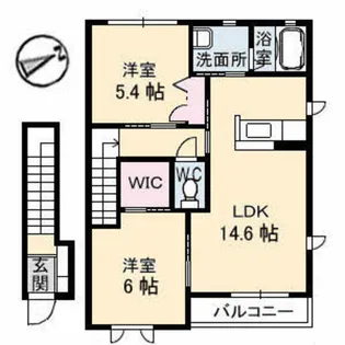 ジェネス中野【2階】の間取り