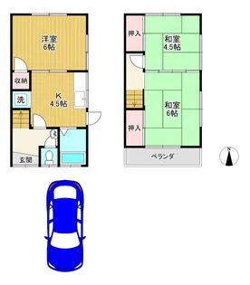 大阪府枚方市東牧野町【一戸建】の間取り