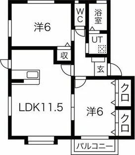 ロックウェルB棟【1階】の間取り