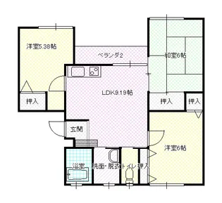 ハイツはしもと【2階】の間取り