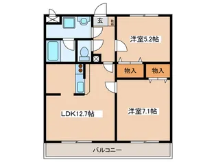 グランディHASE【3階】の間取り