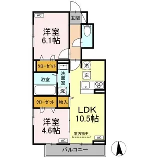 東京都稲城市東長沼【アパート】の間取り