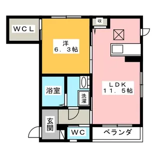 花布亜【1階】の間取り