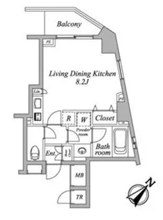 セントラルクリブ六本木2【10階】の間取り