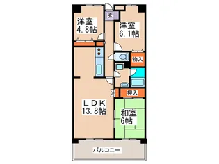 フェリエ藤が丘【3階】の間取り