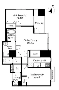 グローリオ桜木町音楽通り【8階】の間取り
