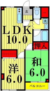 2LDKの間取り画像