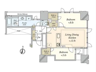 プラウドタワー名古屋丸の内ステーションマークス【6階】の間取り