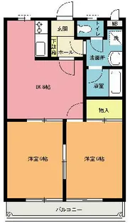 パレスウチダD棟【1階】の間取り