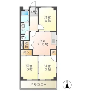 マンション光 B【3階】の間取り