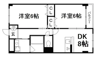 コーポラス伏見【2階】の間取り