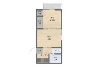コーポ大場【1階】の間取り