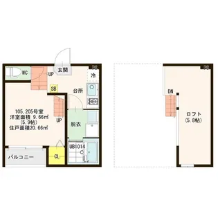 ハーモニーテラス東照宮II【2階】の間取り