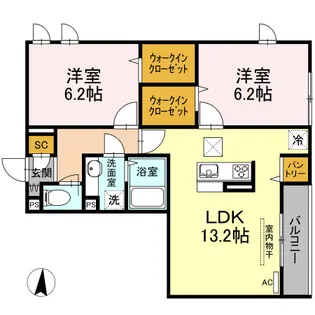 メゾンヴィクトワール梶ヶ谷【1階】の間取り