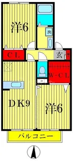 ウィルモア新松戸B【1階】の間取り