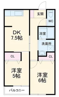 サンパレス新田B【2階】の間取り