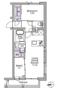 イプセ白金台【5階】の間取り