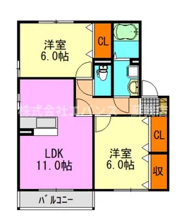 ピエルテル六番館【2階】の間取り