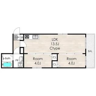 TIO長居公園南【2階】の間取り