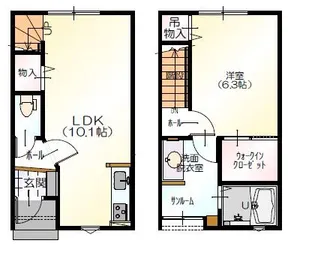 リヴィエール・プレ・戸水 A棟の間取り