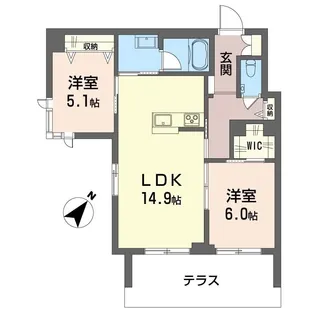 カーサレジオ新川崎【1階】の間取り