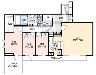 グランドメゾン代沢【3階】の間取り