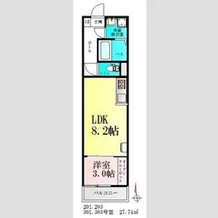 仮)BAU美田園【2階】の間取り