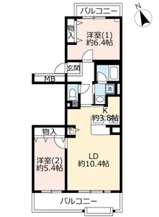 URパークサイド鎌ヶ谷【4階】の間取り