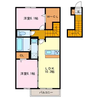 雅野VIII【2階】の間取り