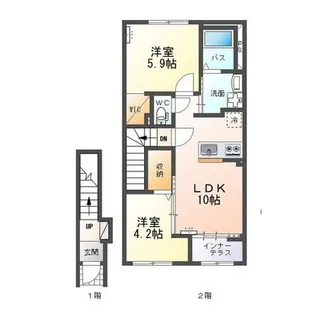 フロントアイランドII(Front Island II)【1階】の間取り