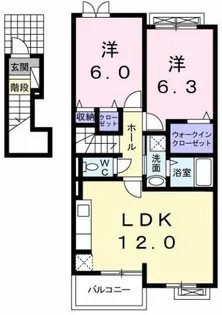 グランツB【2階】の間取り
