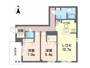 シャーメゾンエム【1階】の間取り
