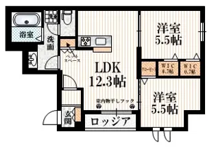 フェールシュヴァル【2階】の間取り