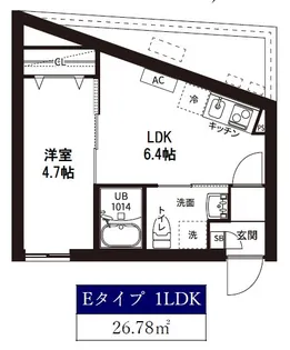 レピュア曙橋駅前レジデンス【3階】の間取り