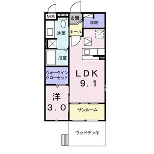 オンフォレストギオン【1階】の間取り