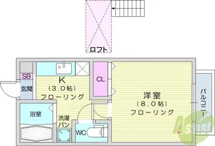 カーサアタゴ【1階】の間取り