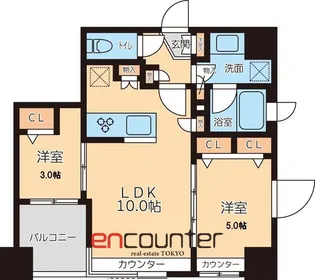 グランカーサ文京千石【8階】の間取り
